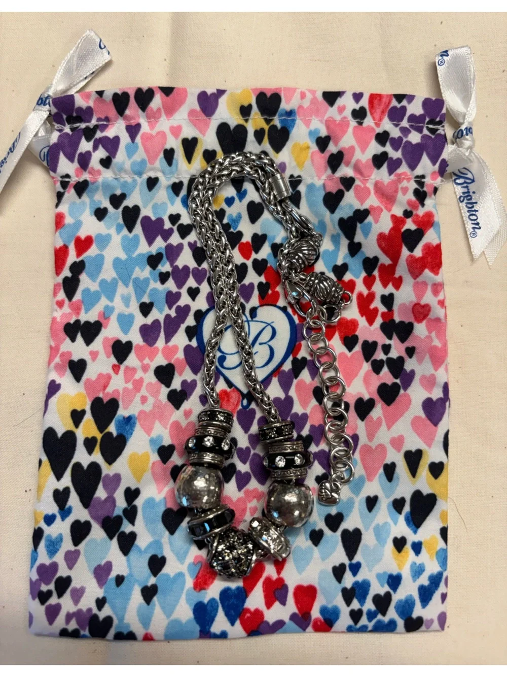 Brighton Silver and Black Beaded Necklace